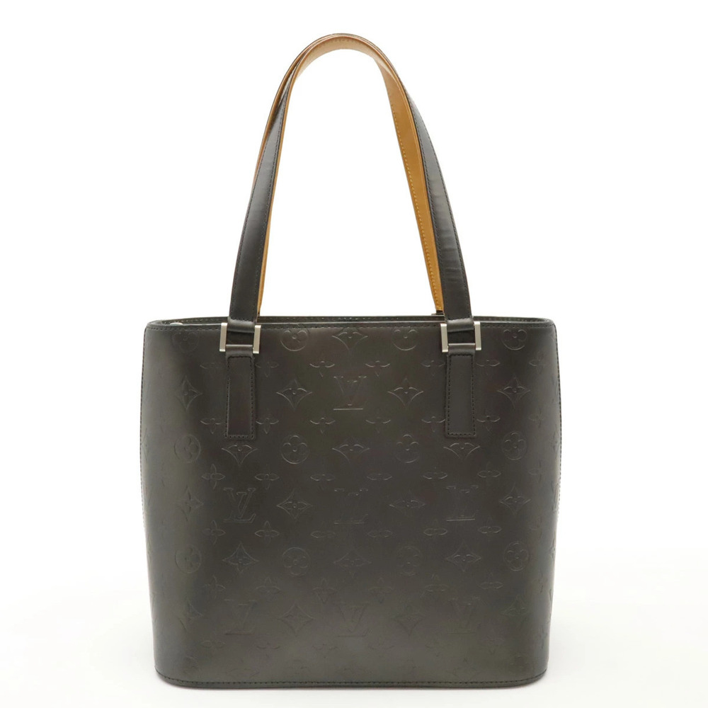 LOUIS VUITTON Monogram Matte Stockton Tote Bag Shoulder Leather Noir Black